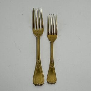 Williams-Sonoma Fortessa Dinner Fork & Salad Fork Gold 18/10 Stainless Steel (2)